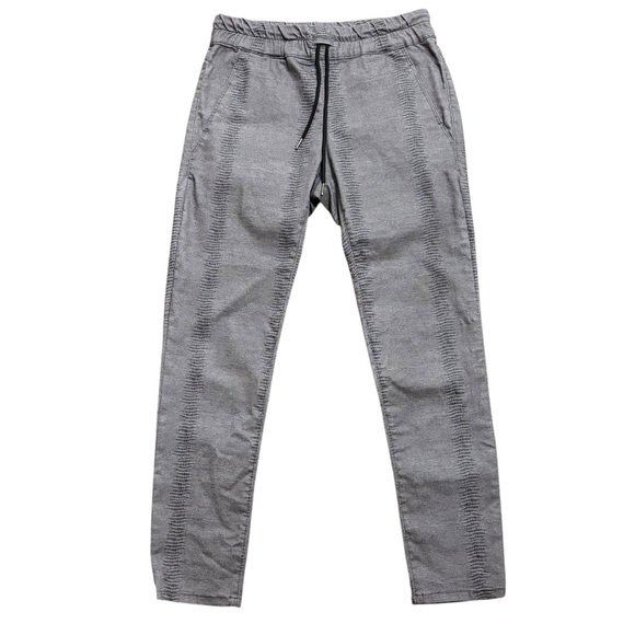 BEVY FLOG Pants - Bevy Flog Shely Pants Grey Black Drawstring Elastic Waist Pull-on Size 29